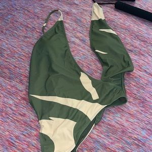 Green & Tan one piece